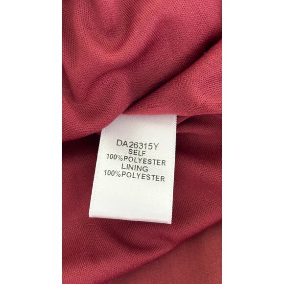 Aakaa Token Of Gratitude Satin Tie Midi Dress Womens Size Medium New Wine - Picture 13 of 14